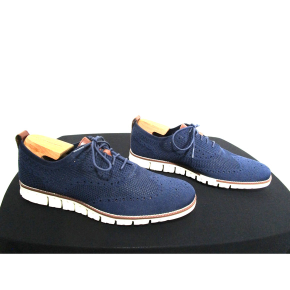 Cole Haan Other - EUC! Cole Haan ZeroGrand StitchLite Blue Knit Wingtip Oxford Shoes Men 12 M
